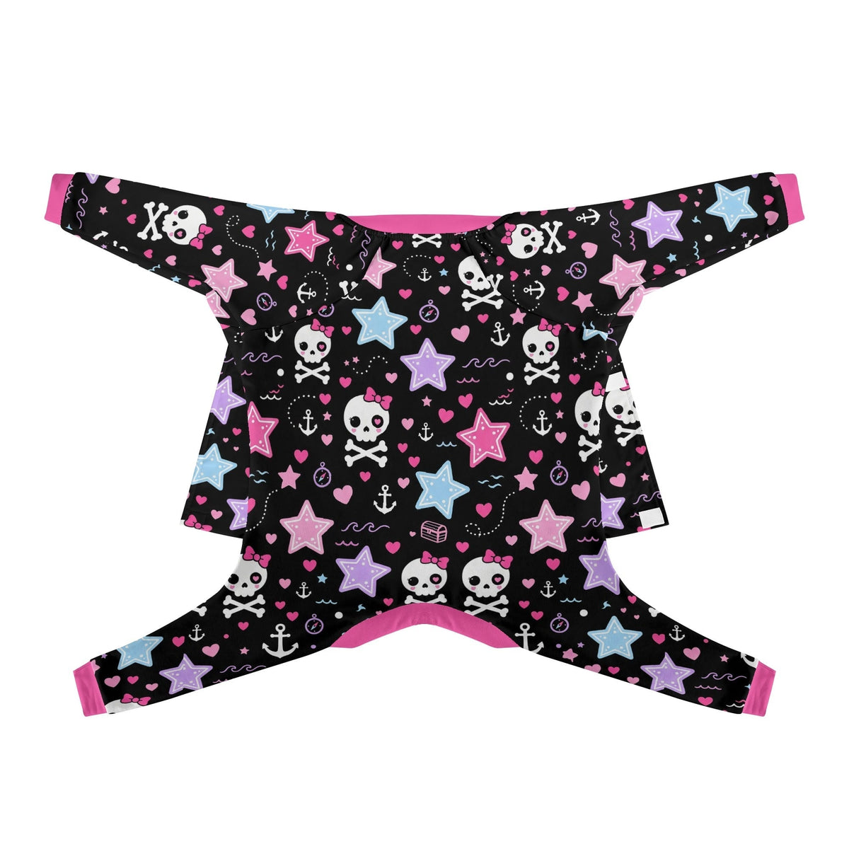 Pink Pirate Skull French Bulldog pajamas product view 2