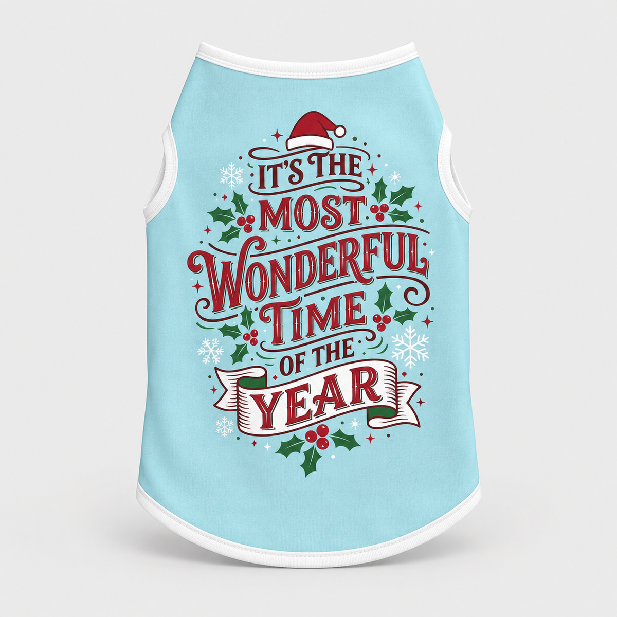 Most Wonderful Time Christmas French Bulldog Cotton Tank Top
