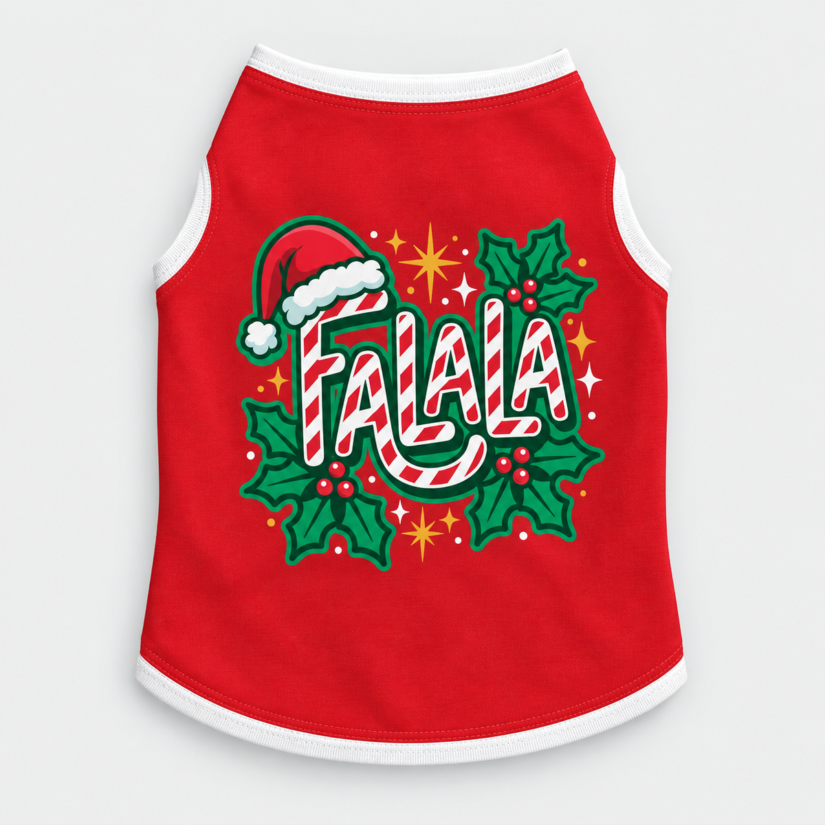 Fa La La Christmas French Bulldog Cotton Tank Top