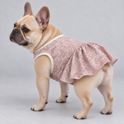 Vintage Floral Lace French Bulldog Ruffle Dress