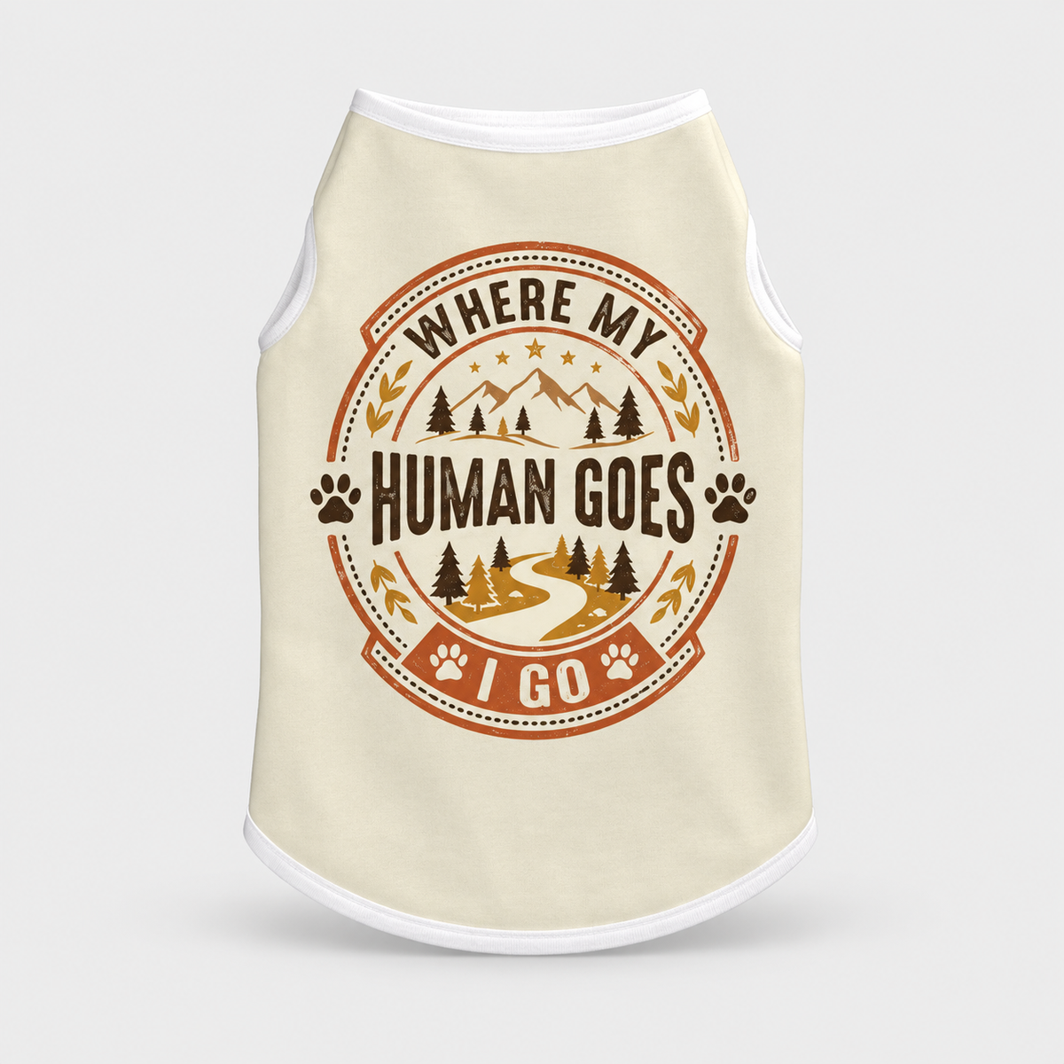 Where My Human Goes French Bulldog Cotton Tank Top