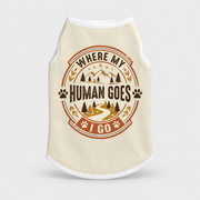 Where My Human Goes French Bulldog Cotton Tank Top
