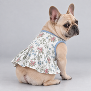 Vintage English Garden French Bulldog Ruffle Dress
