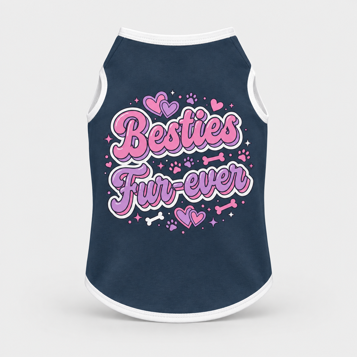 Besties Fur-ever French Bulldog Cotton Tank Top