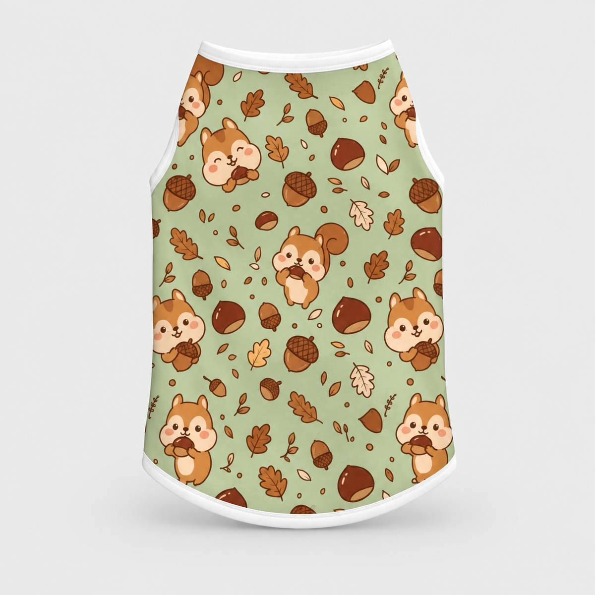 Squirrels & Acorns French Bulldog Cotton Tank Top
