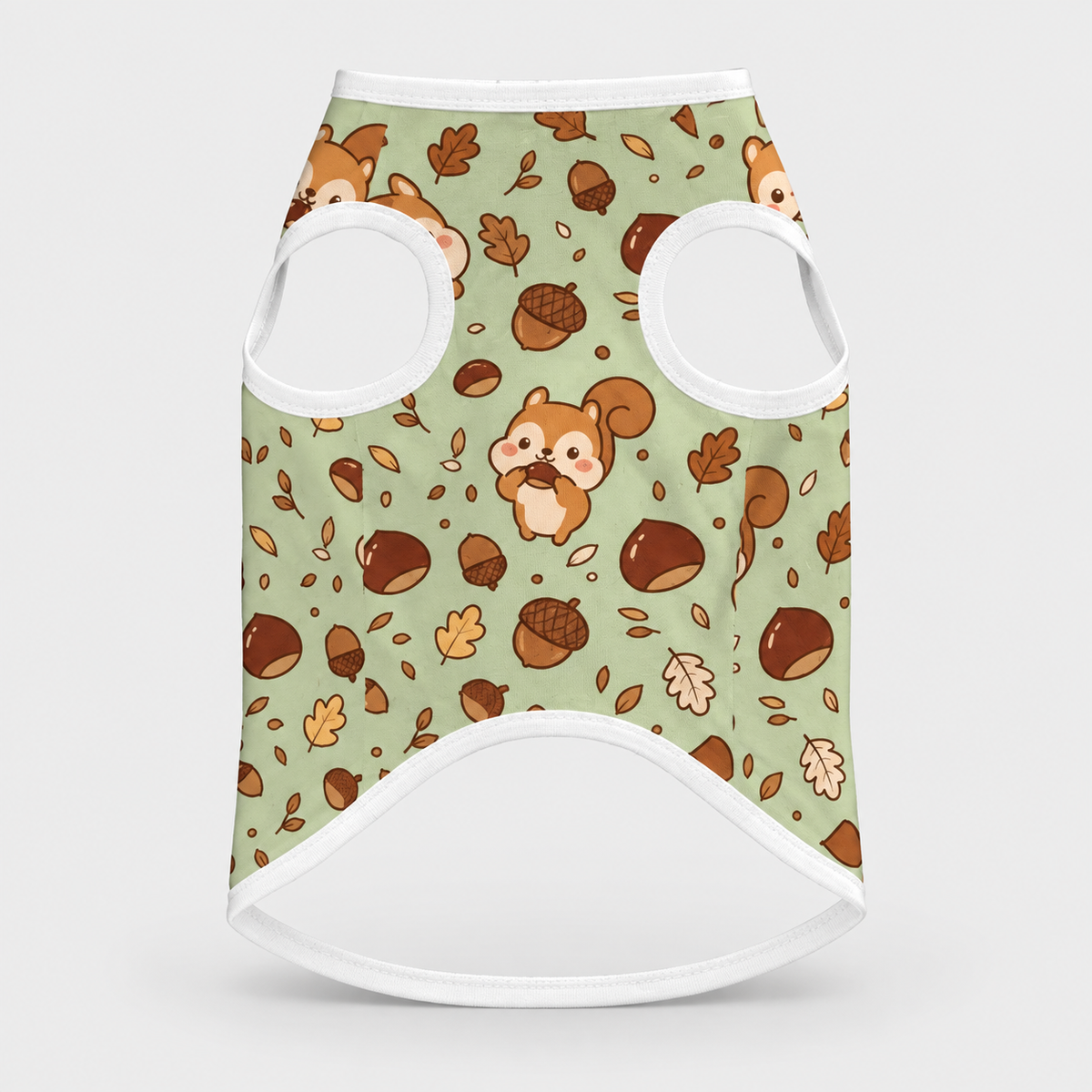 Squirrels & Acorns French Bulldog Cotton Tank Top