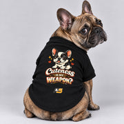 Cuteness Is My Weapon French Bulldog cardigan, cotton-blend sweatshirt with button front