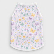 Pastel Butterflies & Flowers French Bulldog Cotton Tank Top