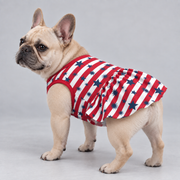 Patriotic Stars and Stripes French Bulldog Ruffle Dress