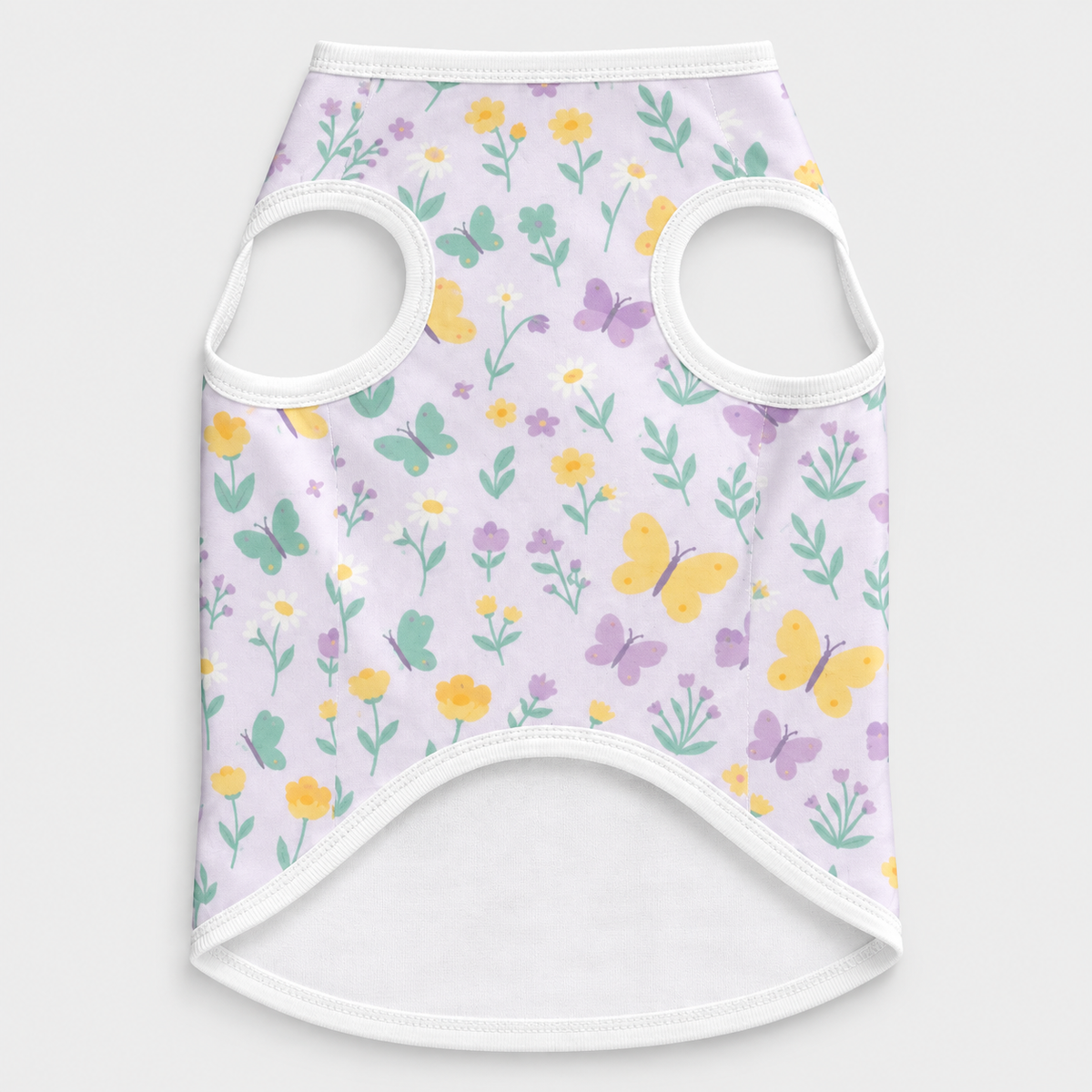 Pastel Butterflies & Flowers French Bulldog Cotton Tank Top