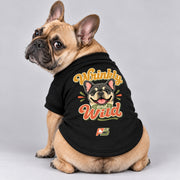 Wrinkly and Wild French Bulldog cardigan, cotton-blend sweatshirt with button front