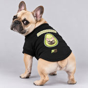 Avocadough French Bulldog cardigan, cotton-blend sweatshirt with an avocado-inspired dog print