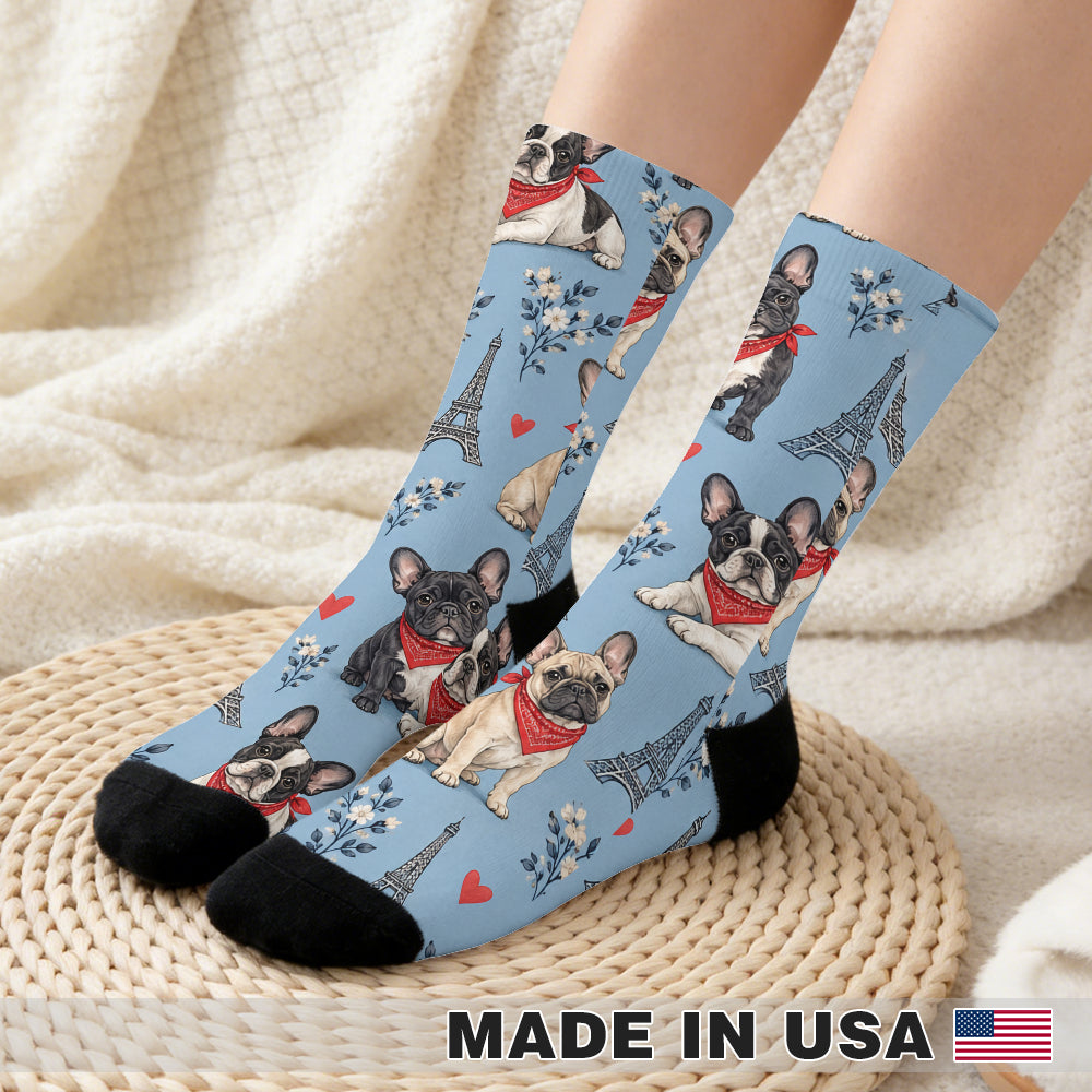 Frenchie Paris Promenade Crew Socks