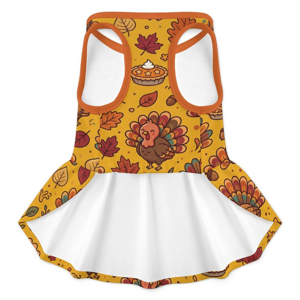 Thanksgiving Turkey Feast French Bulldog Ruffle Dress