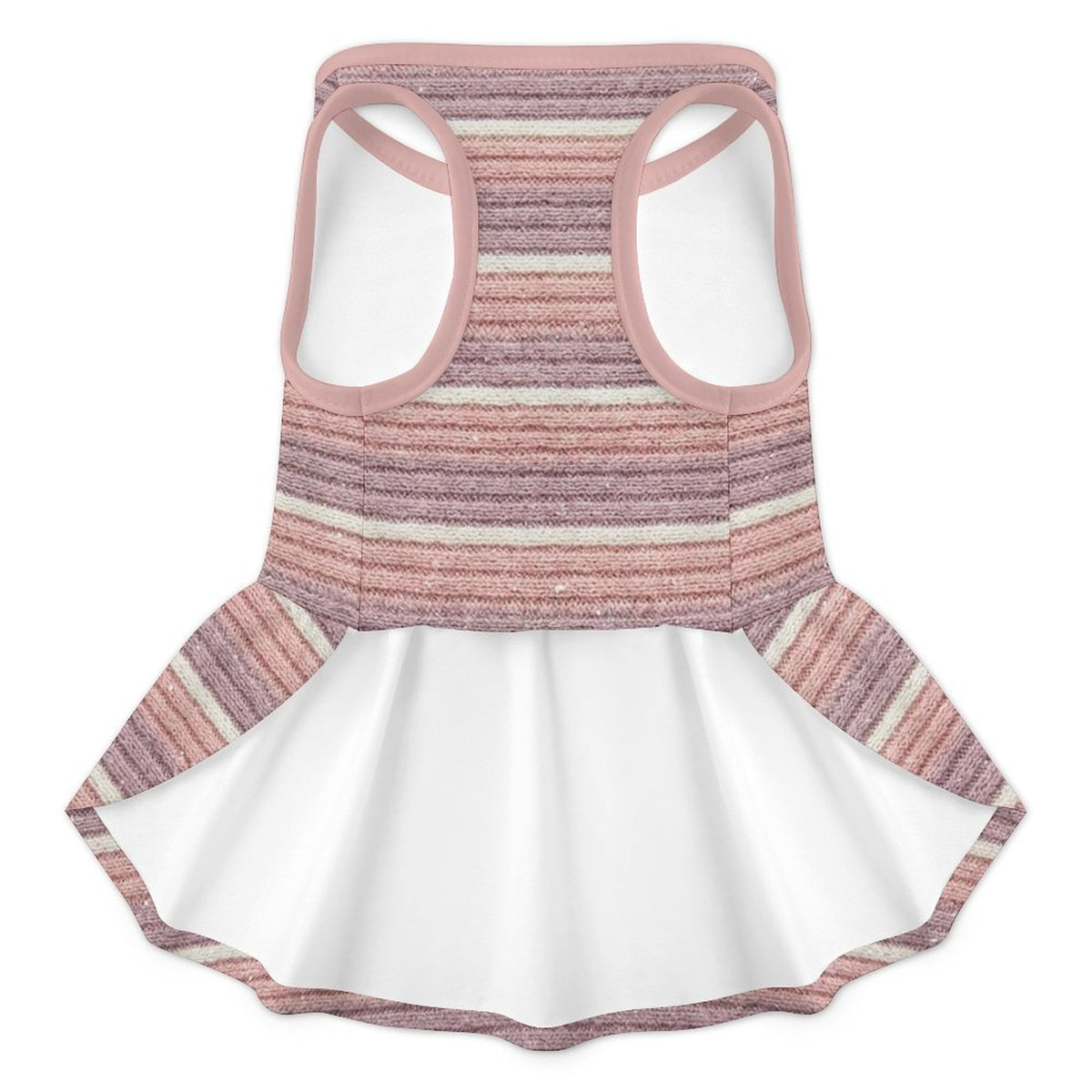 Vintage Stripe French Bulldog Ruffle Dress