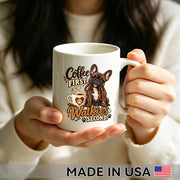 Coffee First. Walkies Second. — French Bulldog Coffee Mug