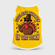 Coolest Turkey Thanksgiving French Bulldog Cotton Tank Top