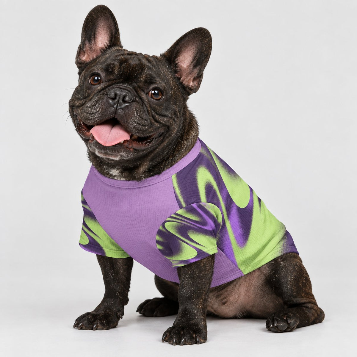 Frenchie wool sweater, machine wash cold with like colors