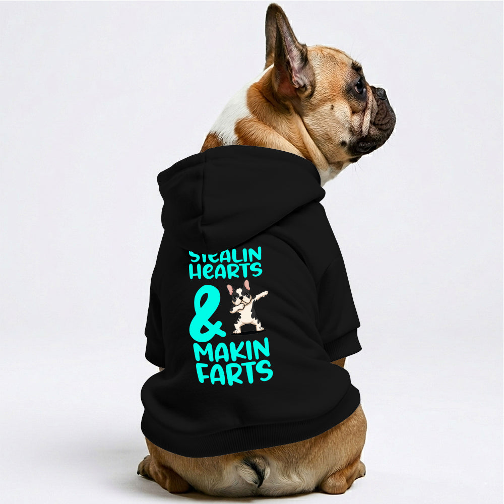Stealin Hearts And Makin Farts French Bulldog Hoodie | The Frenchie Shop 100% Cotton Sweatshirt