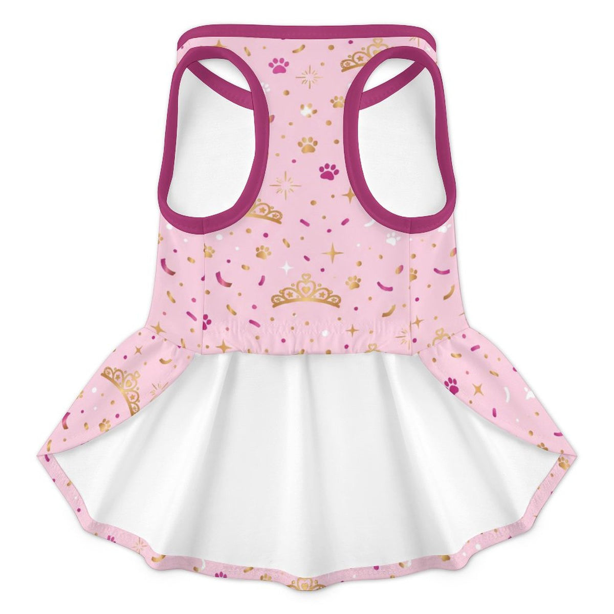 Princess Crown Paw French Bulldog Ruffle Dress