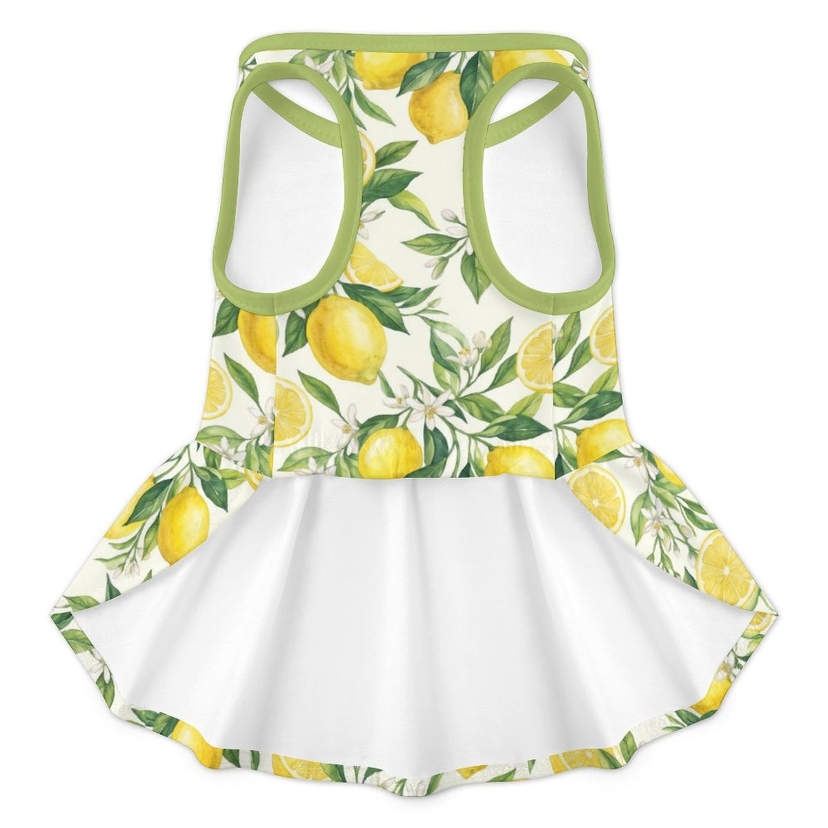 Mediterranean Lemon Blossom French Bulldog Ruffle Dress