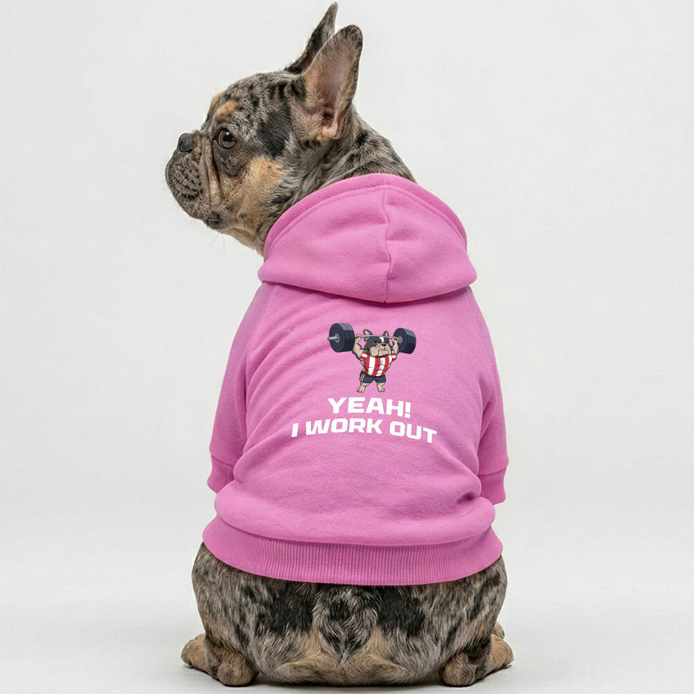 Yeah I Work Out French Bulldog Hoodie | The Frenchie Shop 100% Cotton Sweatshirt