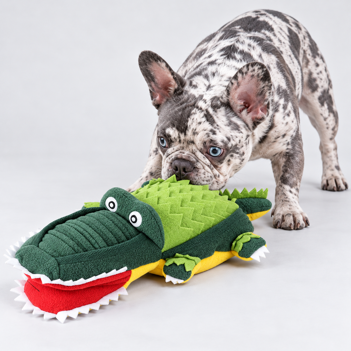 Crocodile French Bulldog Snuffle Toy
