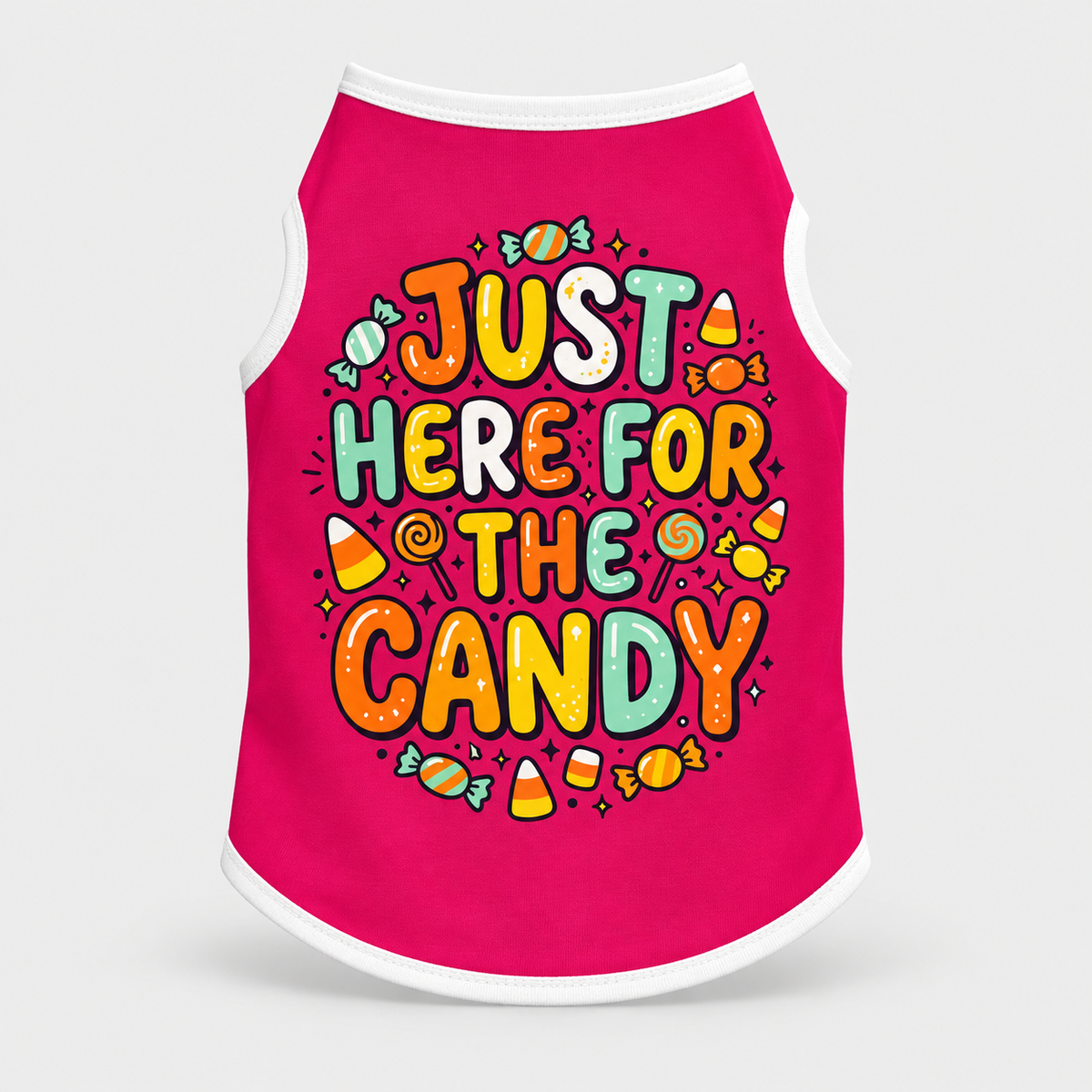 Just Here for the Candy French Bulldog Cotton Tank Top