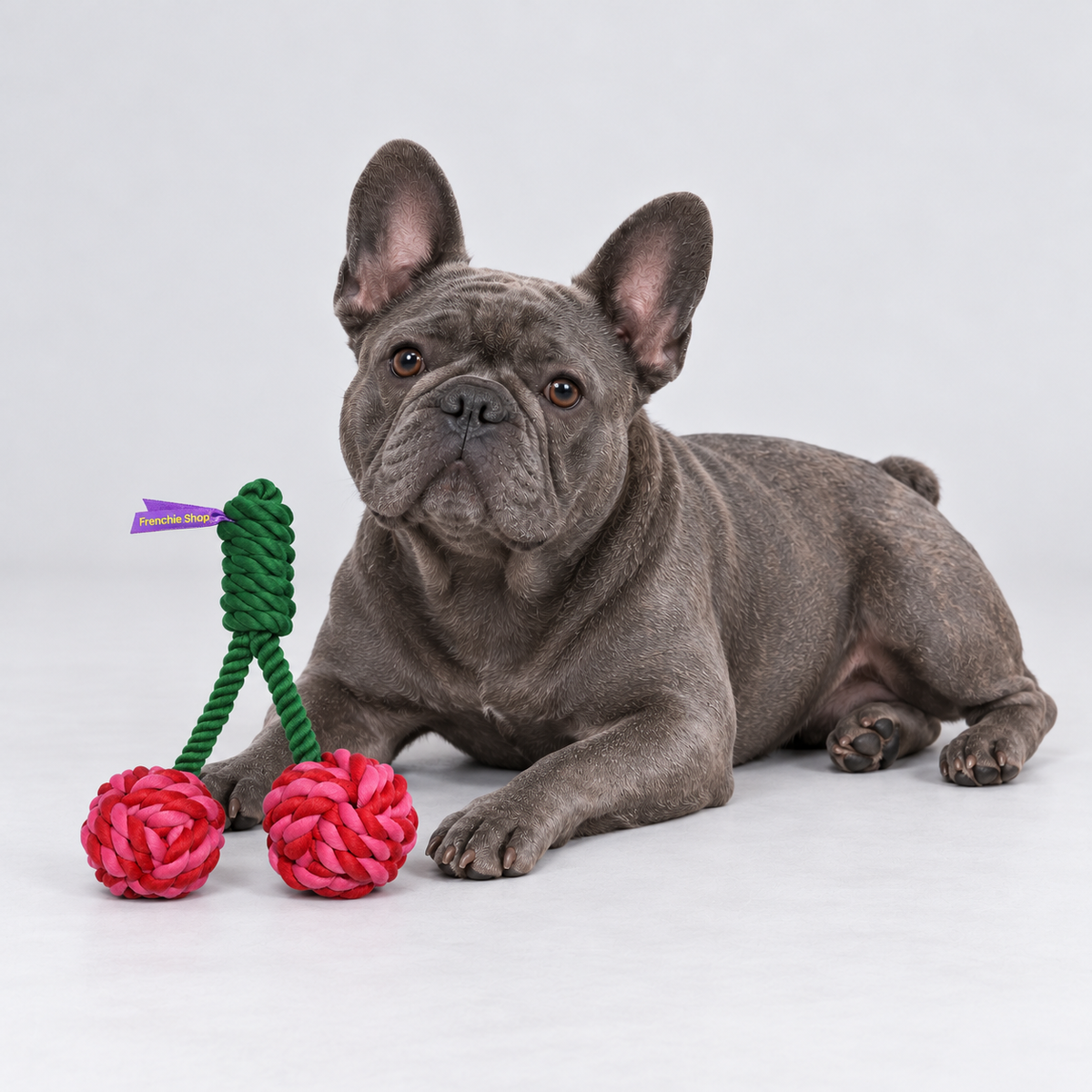 Cherry Rope French Bulldog Tug Toy — 5104634344383 v3