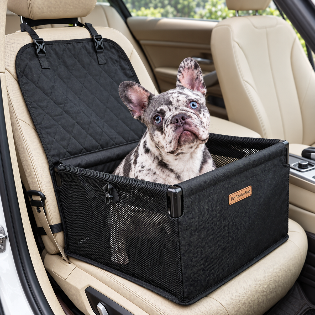 Mesh French Bulldog Car Travel Basket