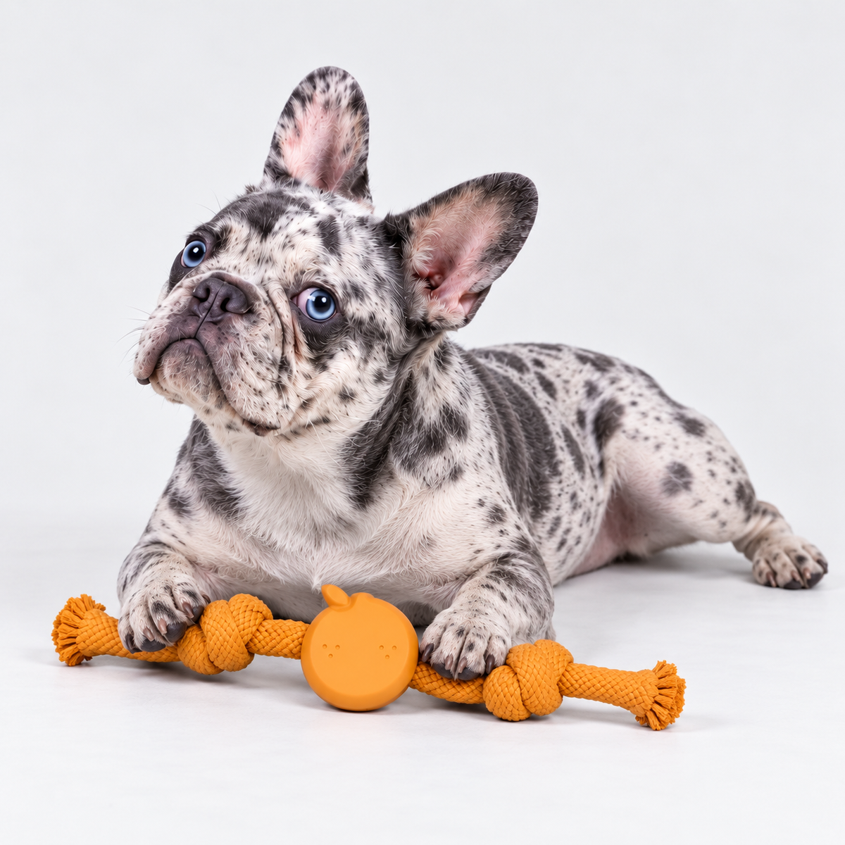 Colorful Rope French Bulldog Tug Toy — Orange