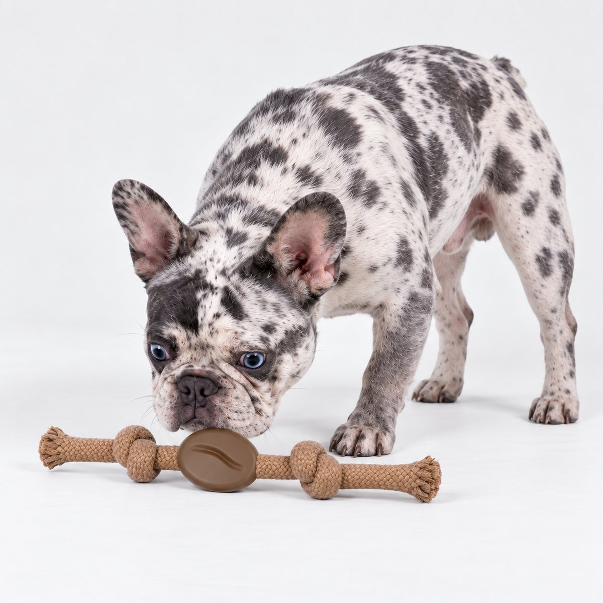 Colorful Rope French Bulldog Tug Toy — Coffee