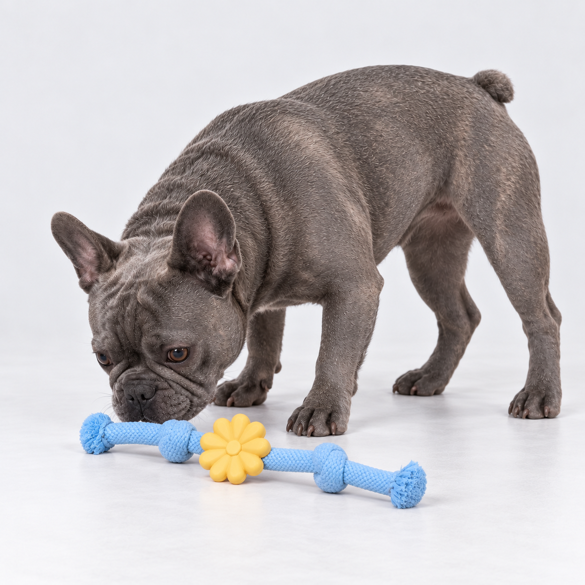 Colorful Rope French Bulldog Tug Toy — Daisy