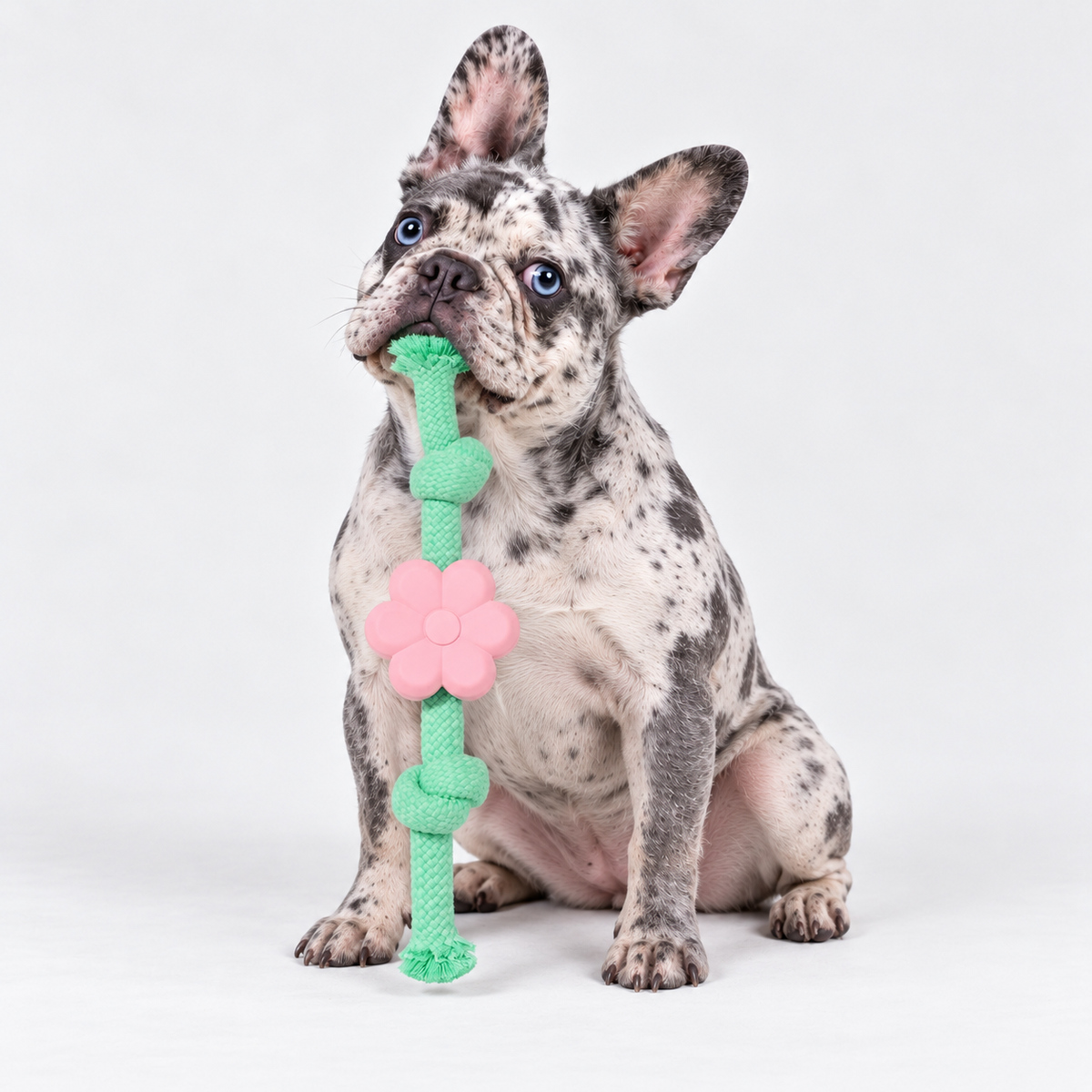 Colorful Rope French Bulldog Tug Toy — Flower
