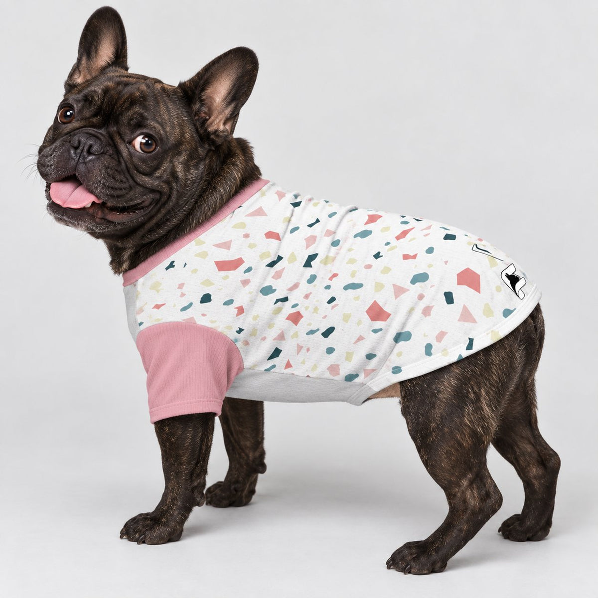Frenchie wool sweater with a customisable back print, easy to slip on and off.