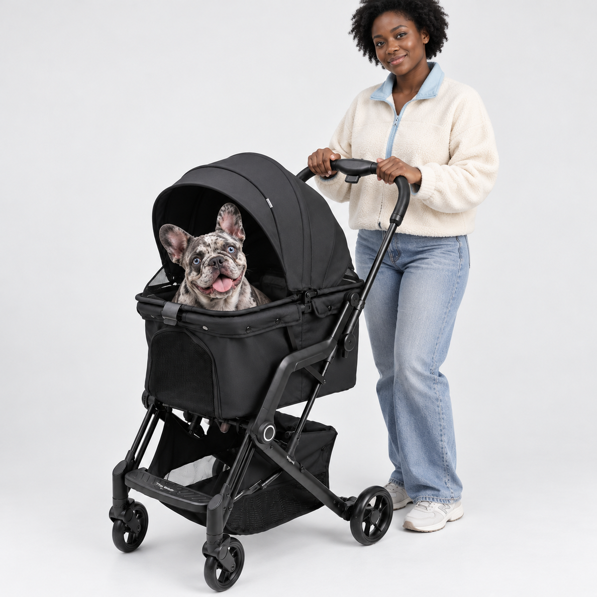 Foldable French Bulldog Stroller