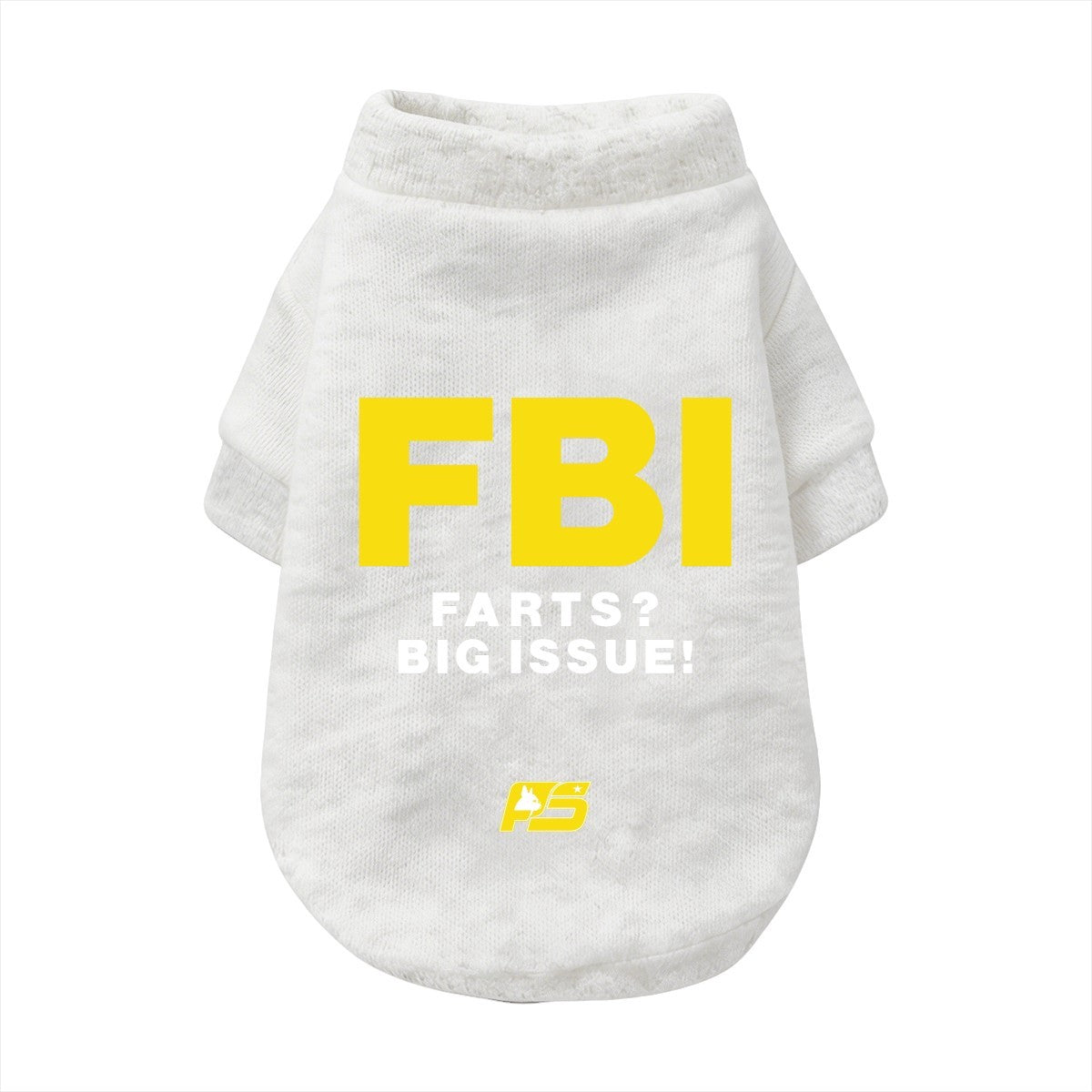 FBI: Farts? Big Issue! French Bulldog cardigan with finished neckline, cuffs and curved hem