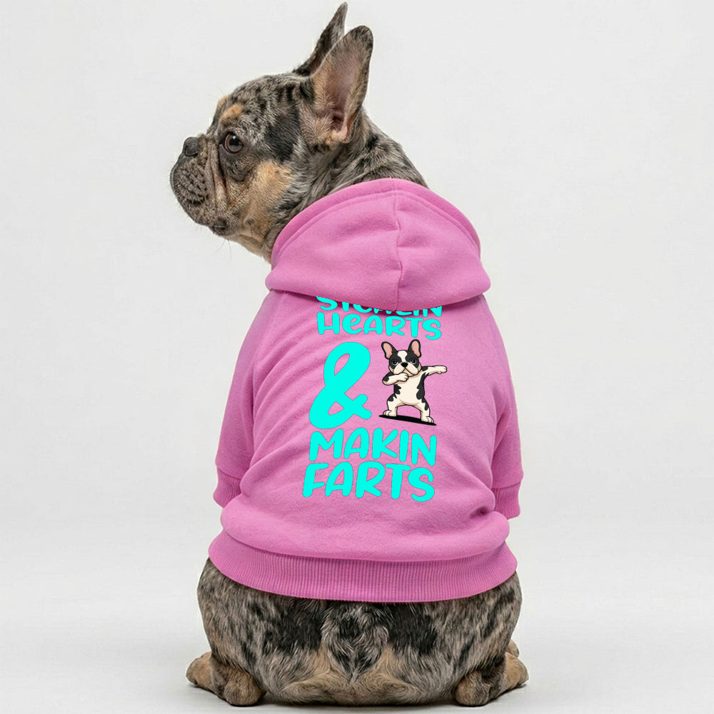 Stealin Hearts And Makin Farts French Bulldog Hoodie | The Frenchie Shop 100% Cotton Sweatshirt