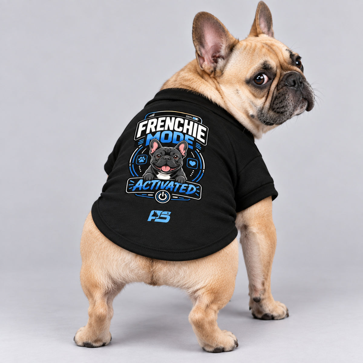 Frenchie Mode Activated dog cardigan, cotton-blend sweatshirt with button front