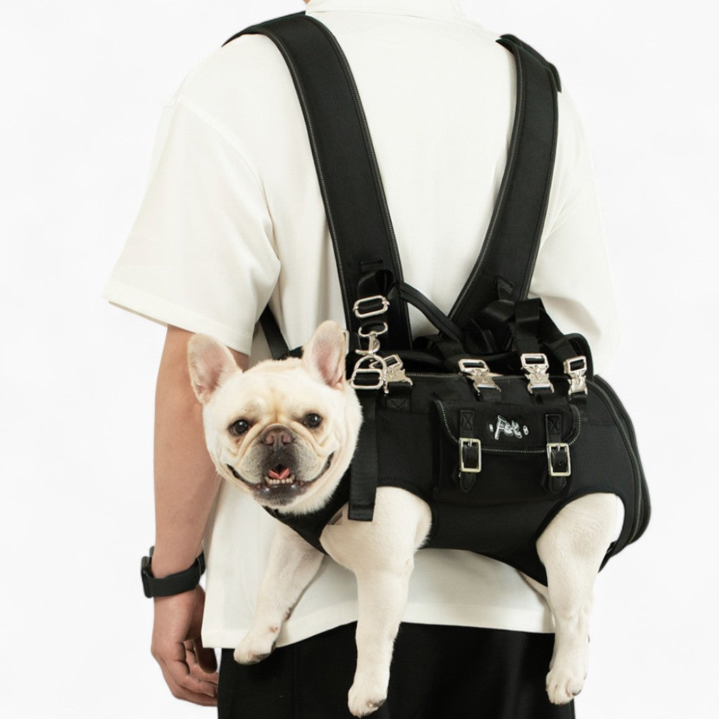 French Bulldog Side Carry Backpack | Frenchie 3-Way Travel Carrier