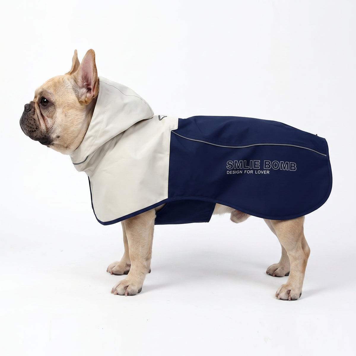 French Bulldog Hard Shell Split Raincoat | Frenchie Weatherproof Jacket