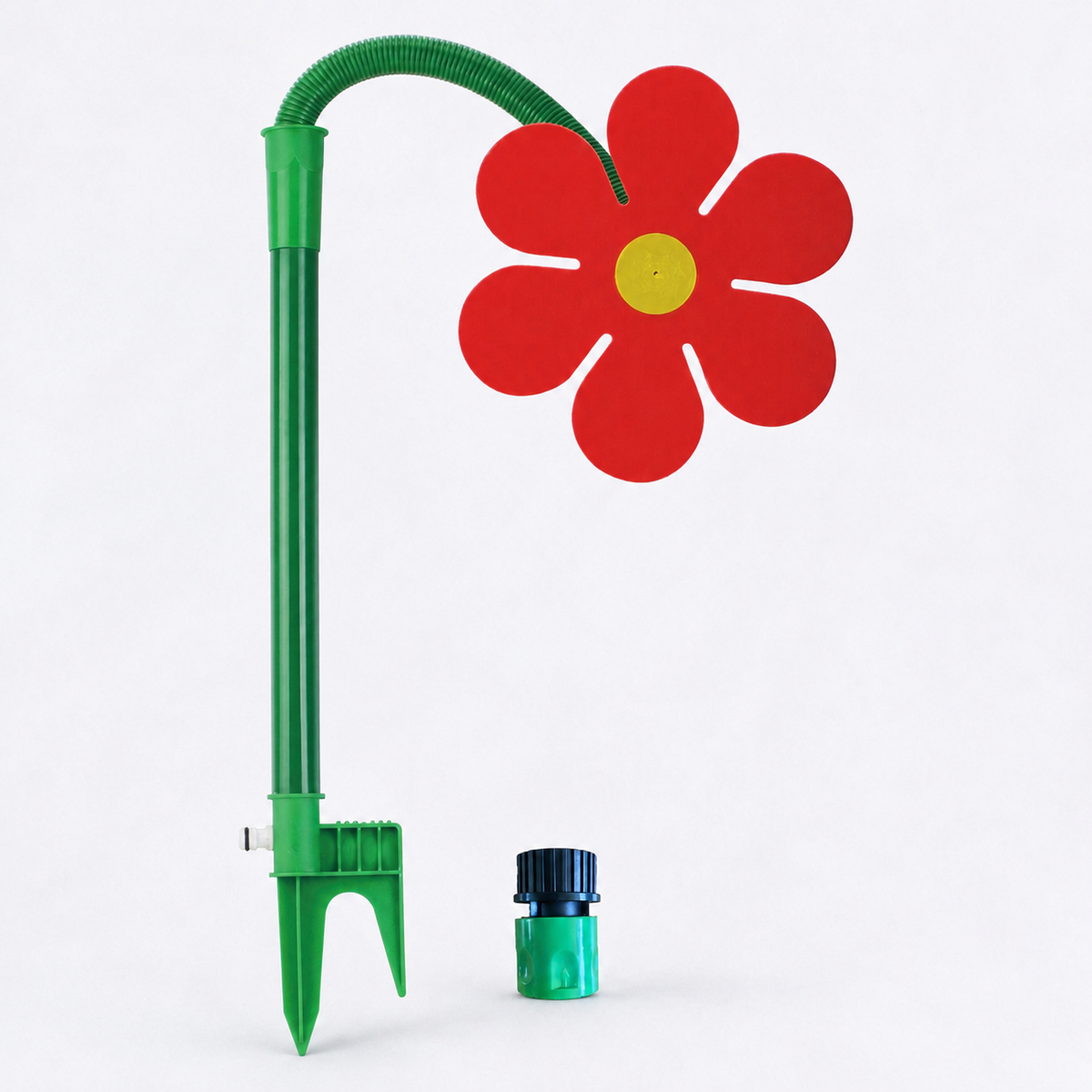 Garden sprinkler standing 75 cm tall on an 11.5 cm ground stake