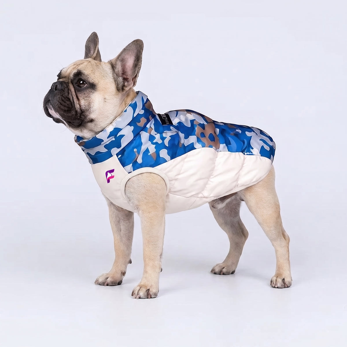 French Bulldog Camo Cotton Coat | Frenchie Windproof Winter Coat