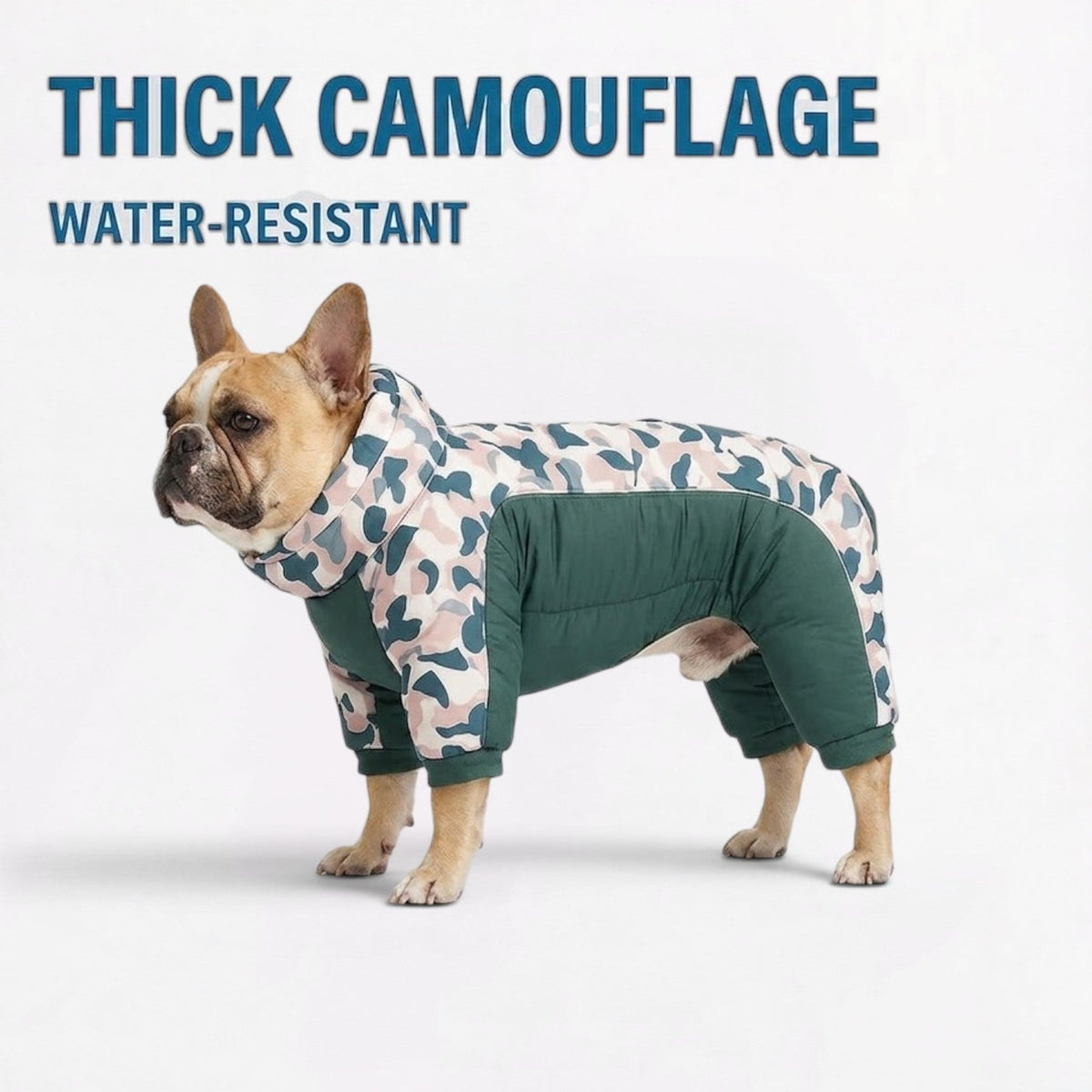 French Bulldog winter jumpsuit in sizes SA, M, L, XL, 2XL and 3XL
