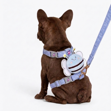 French Bulldog Cute Bee Harness & Leash Set | Frenchie 3D Bee Set