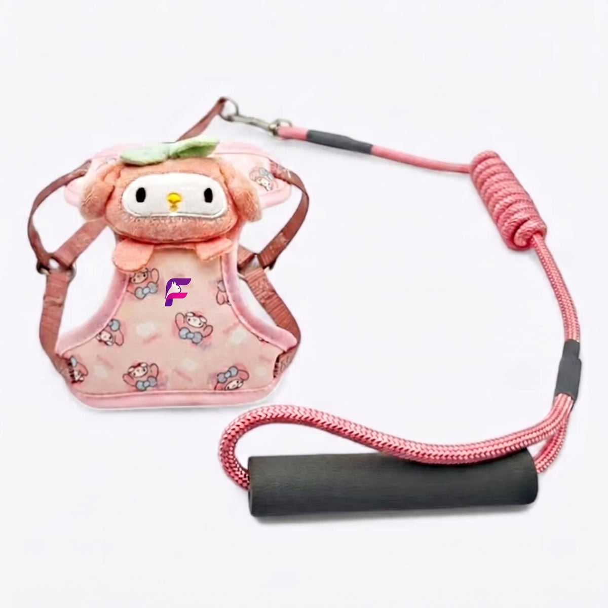 French Bulldog Cute Cartoon Harness & Leash Set | Frenchie Plush Character Set