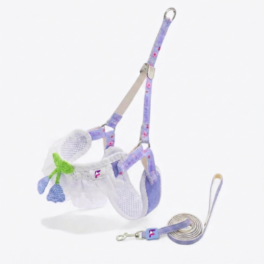 French Bulldog Cute Lace Floral Harness & Leash Set | Frenchie Charm Set
