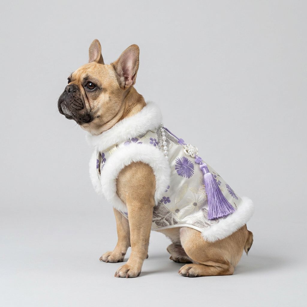 French Bulldog Elegant Chinoiserie Tang Vest