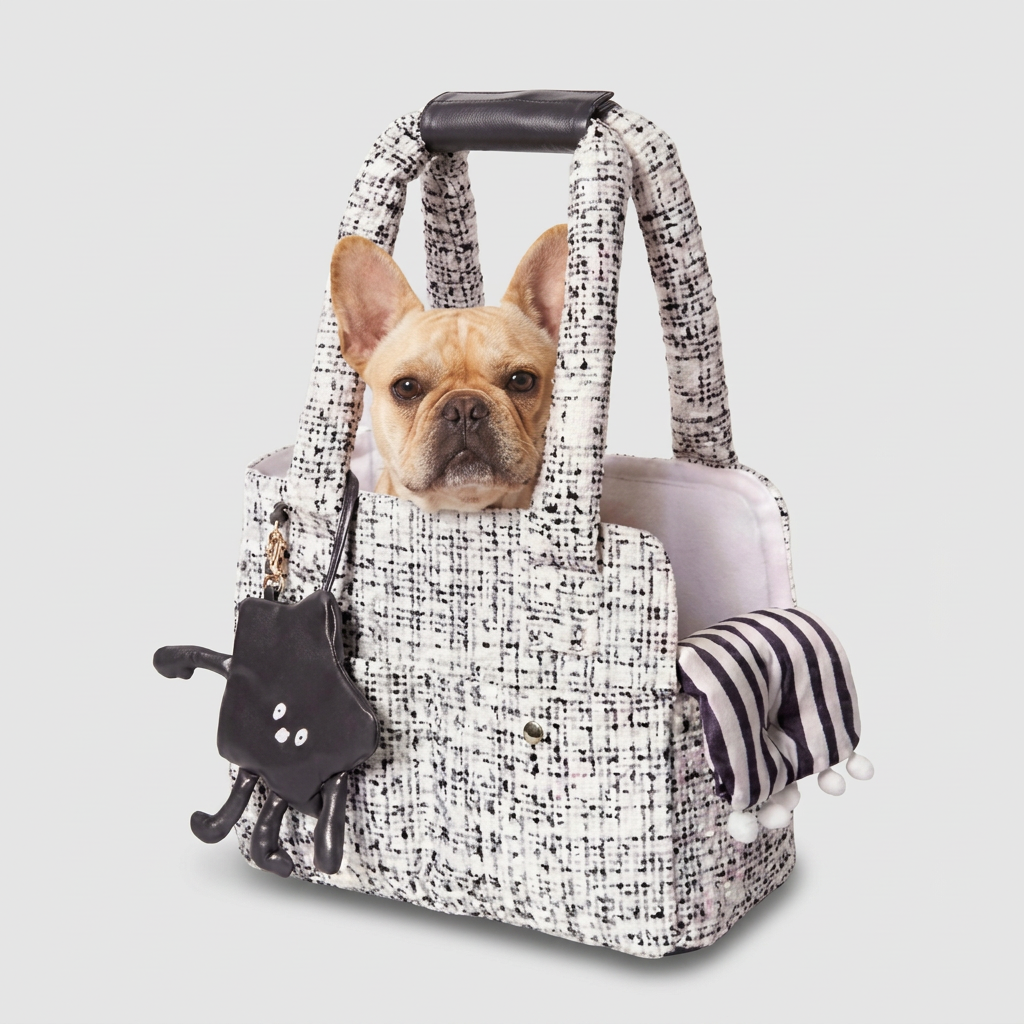 French Bulldog handbag carrier with a soft cosy lining