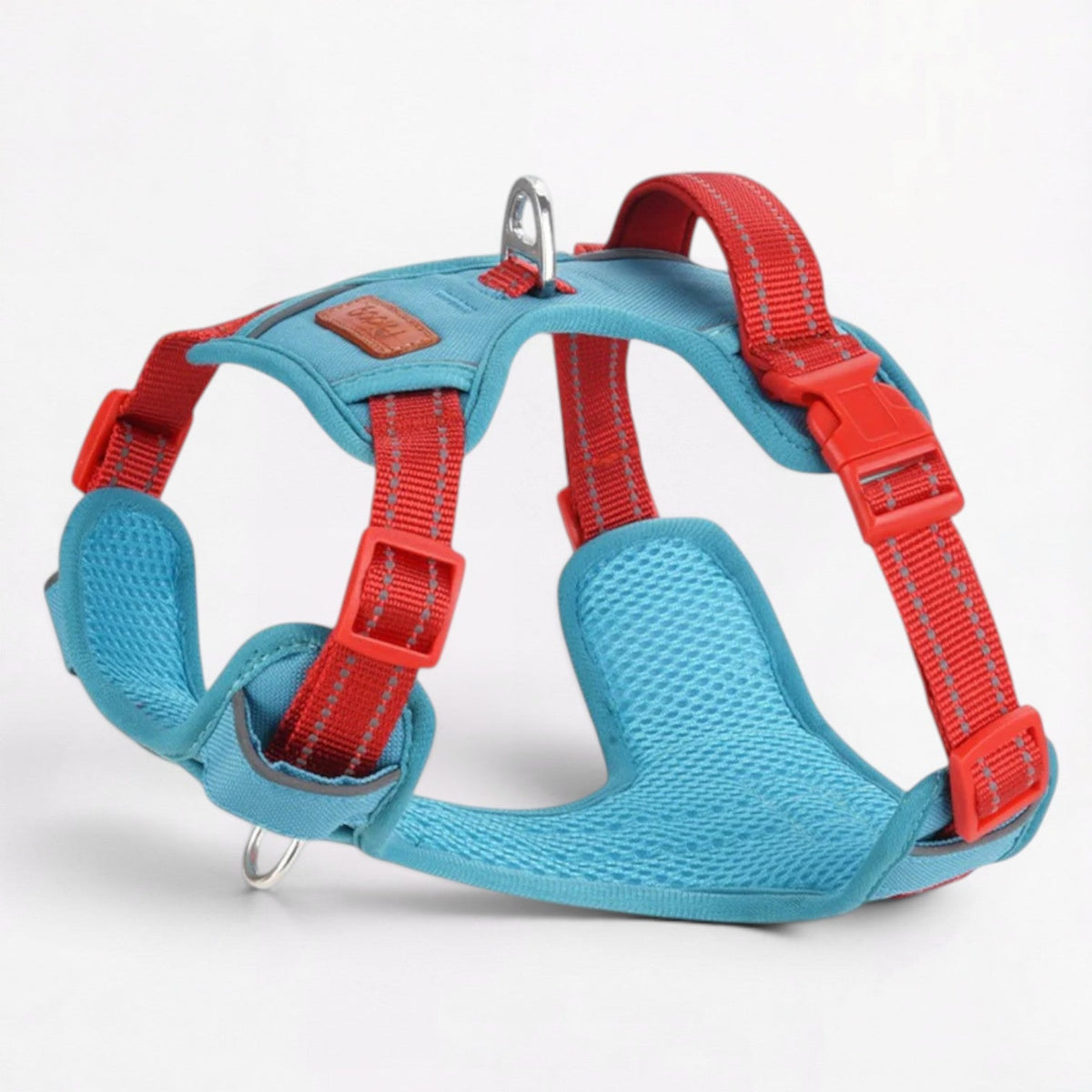 Weatherproof French Bulldog harness in wear-resistant moisture-proof fabric